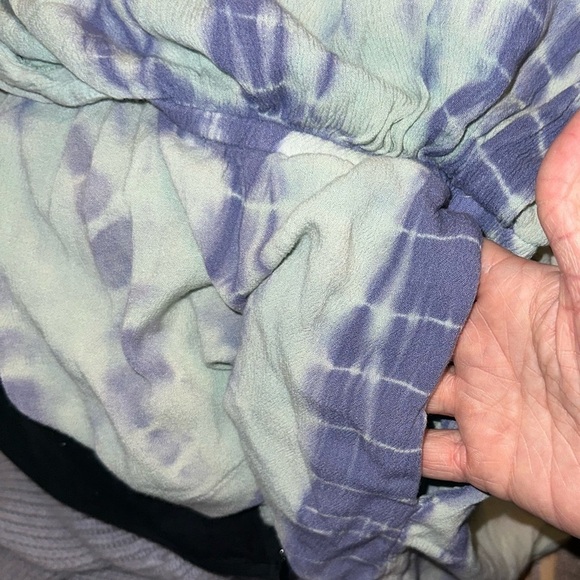 Mustard Seed Tie-Dye Loose Lightweight Beachy Boho V-Neck Romper Sz S - Picture 9 of 10